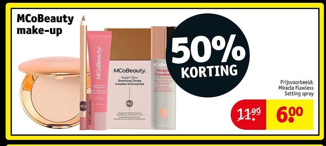 MCoBeauty make-up 50% korting
