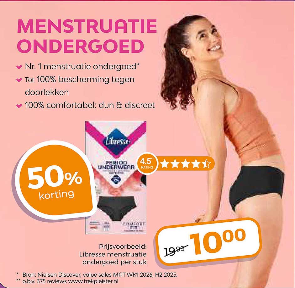 Menstruatie ondergoed 50% korting