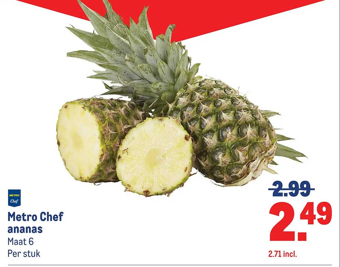 Metro Chef ananas Maat 6 Per stuk
