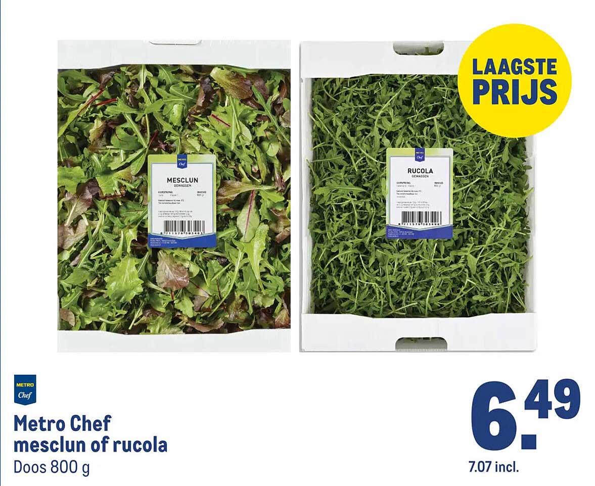 Metro Chef mesclun of rucola Doos 800 g