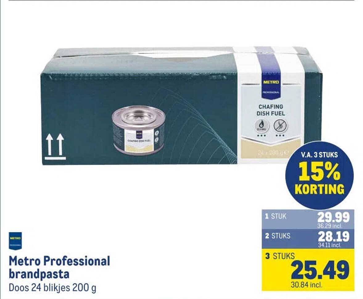 Metro Professional brandpasta Doos 24 blikjes 200 g 15% KORTING
