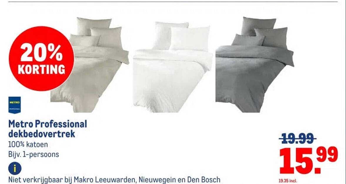 Metro Professional dekbedovertrek 20% korting