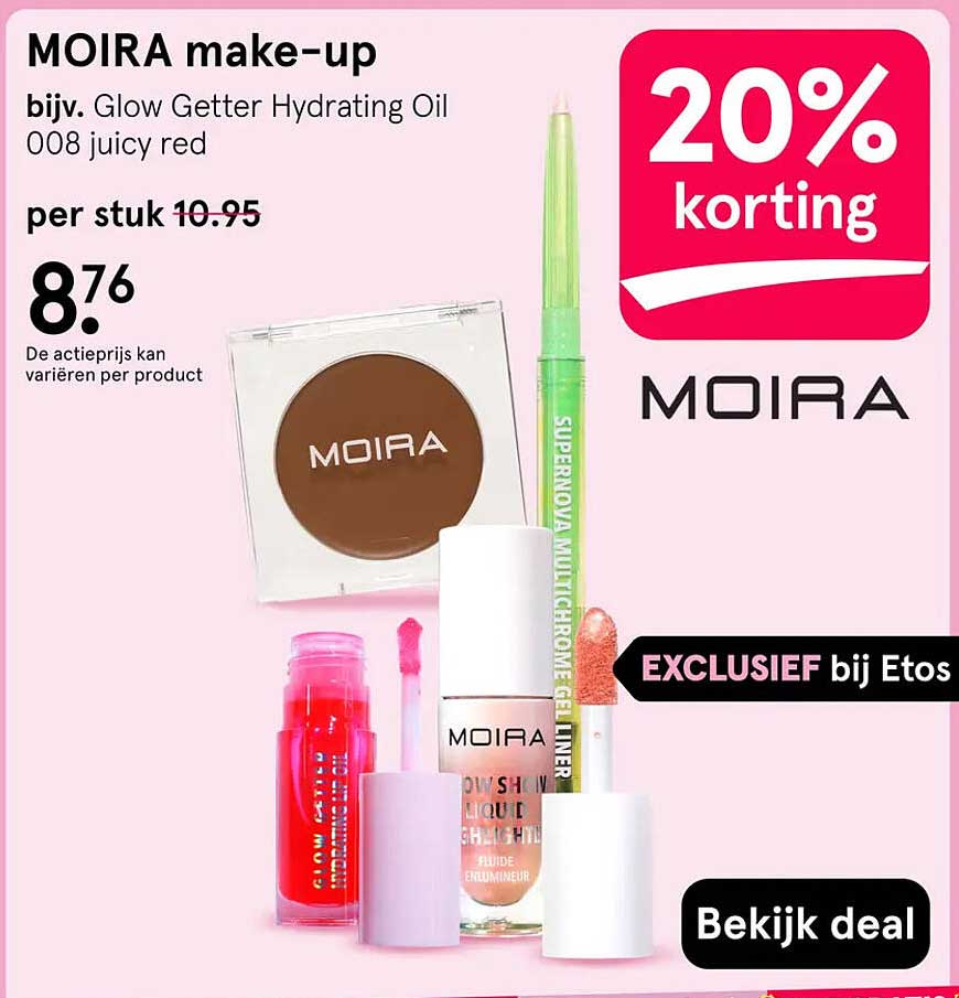 MOIRA make-up bijv. Glow Getter Hydrating Oil 008 juicy red