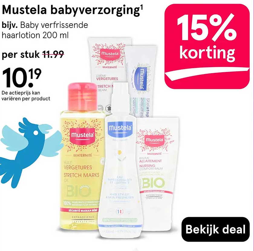Mustela babyverzorging 15% korting