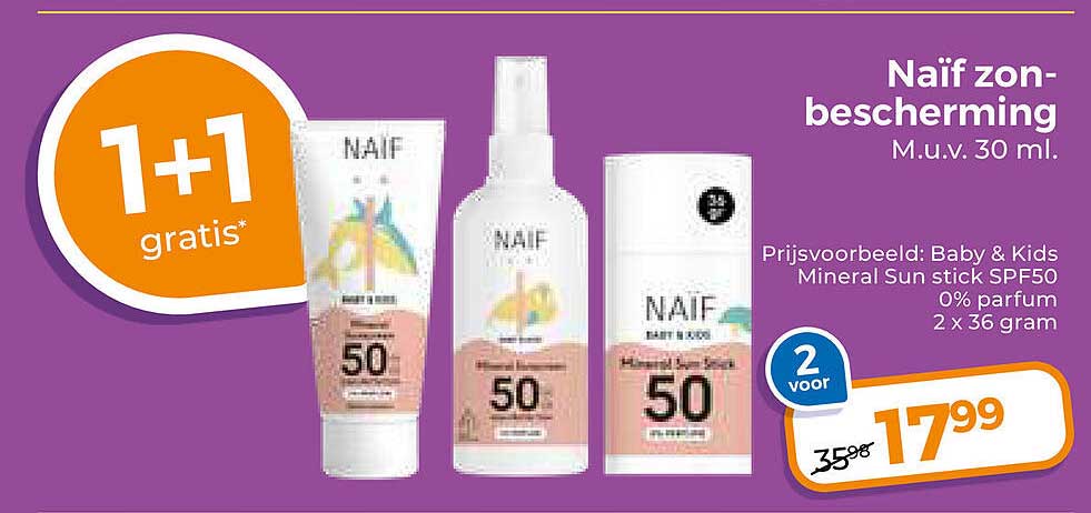 Naïf zon-bescherming 1+1 gratis