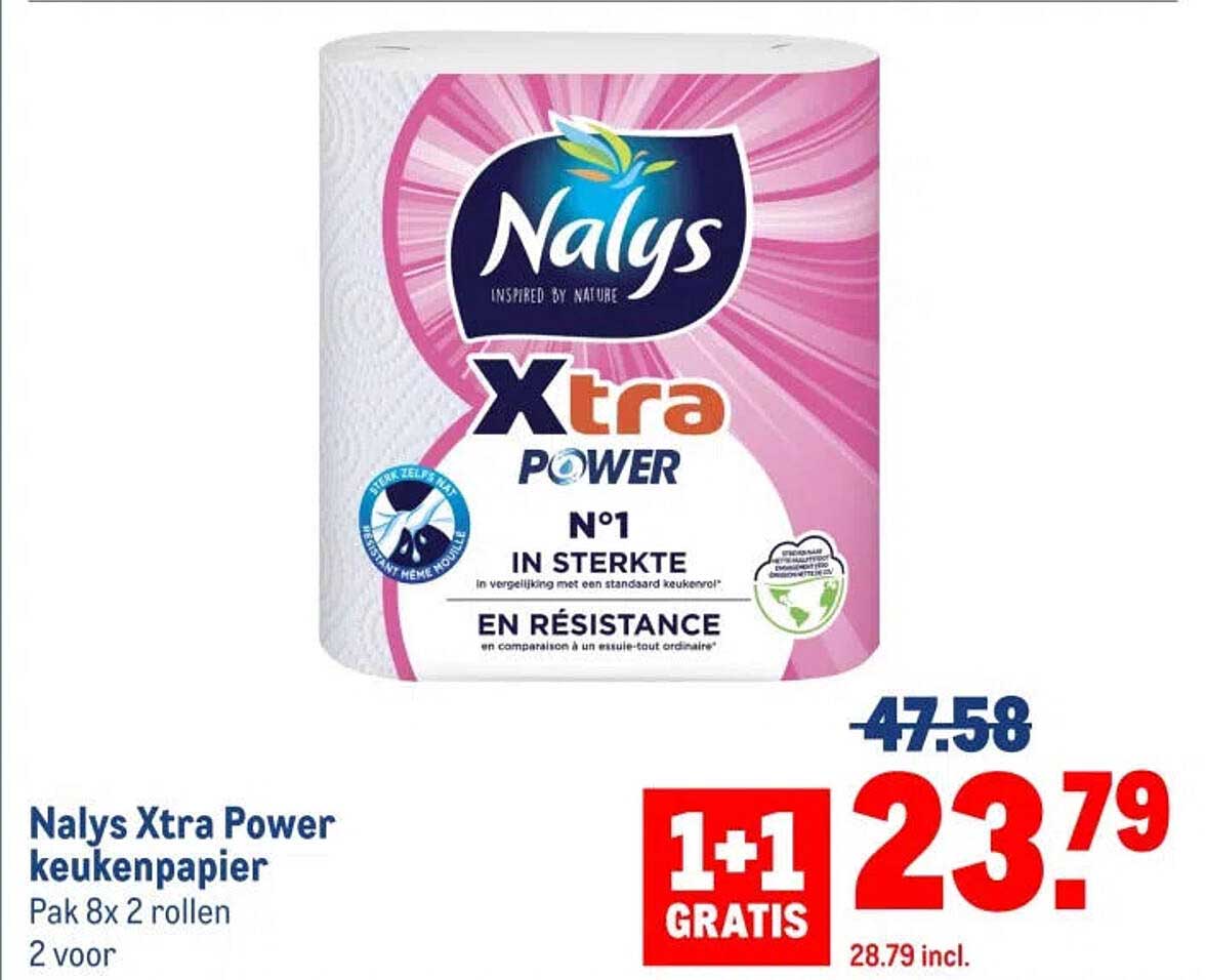 Naly's Xtra Power keukenpapier 1+1 gratis