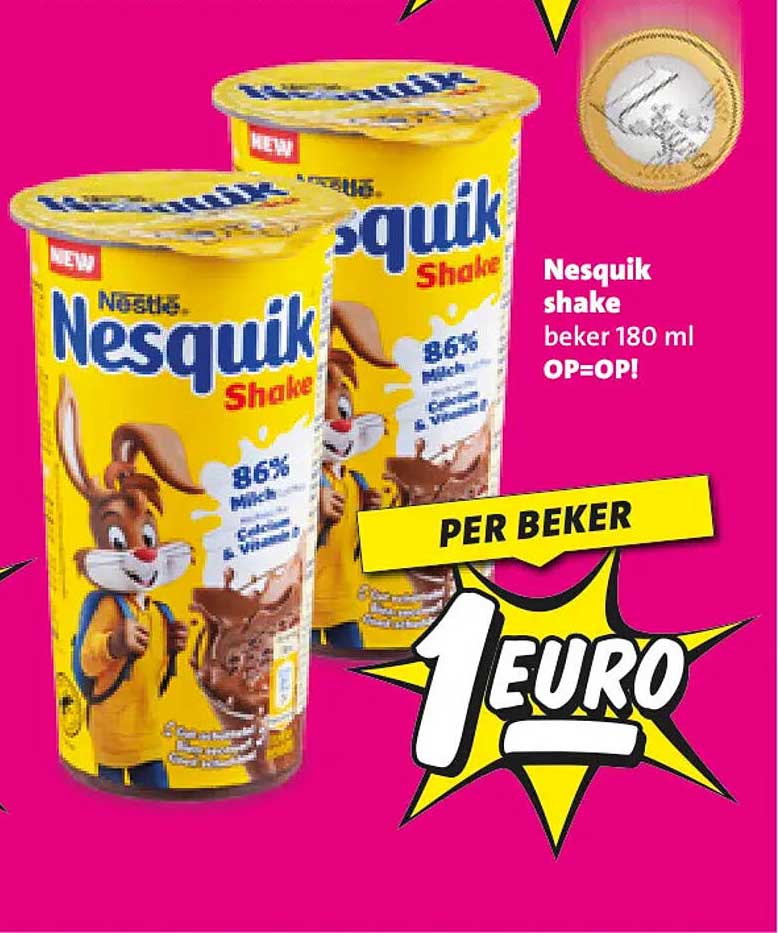 Nesquik shake beker 180 ml OP=OP! PER BEKER