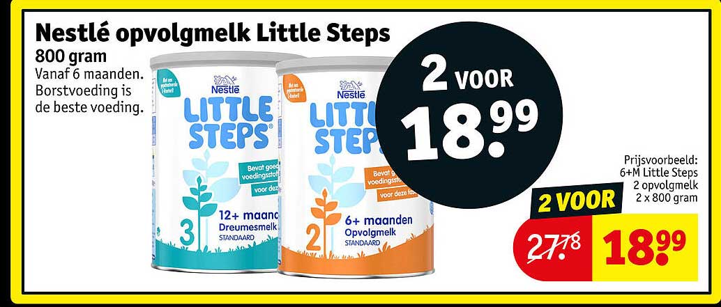 Nestlé opvolgmelk Little Steps 800 gram 2 voor 18.99