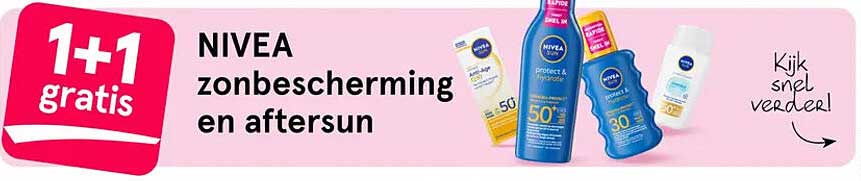 NIVEA zonbescherming en aftersun 1+1 gratis
