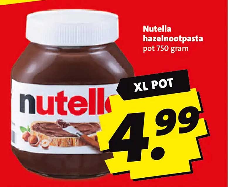 Nutella hazelnootpasta pot 750 gram XL POT