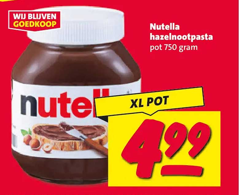 Nutella hazelnootpasta pot 750 gram XL POT