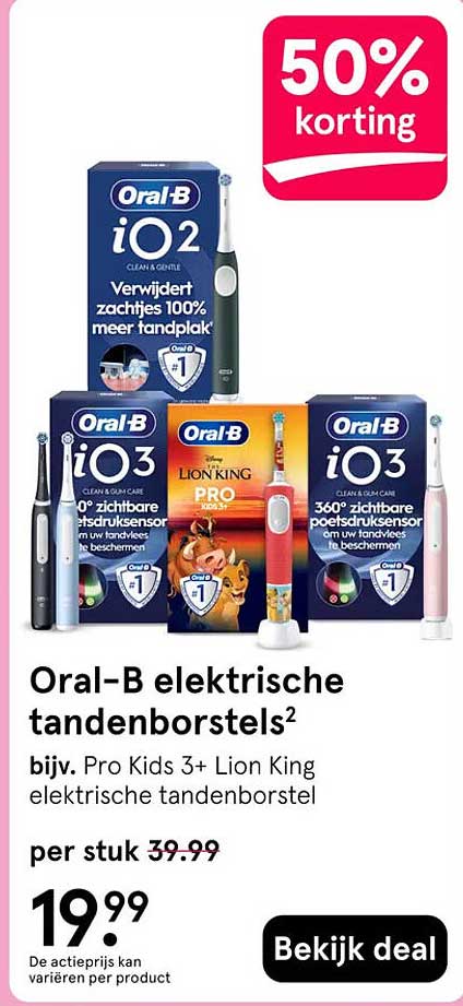 Oral-B elektrische tandenborstels 50% korting