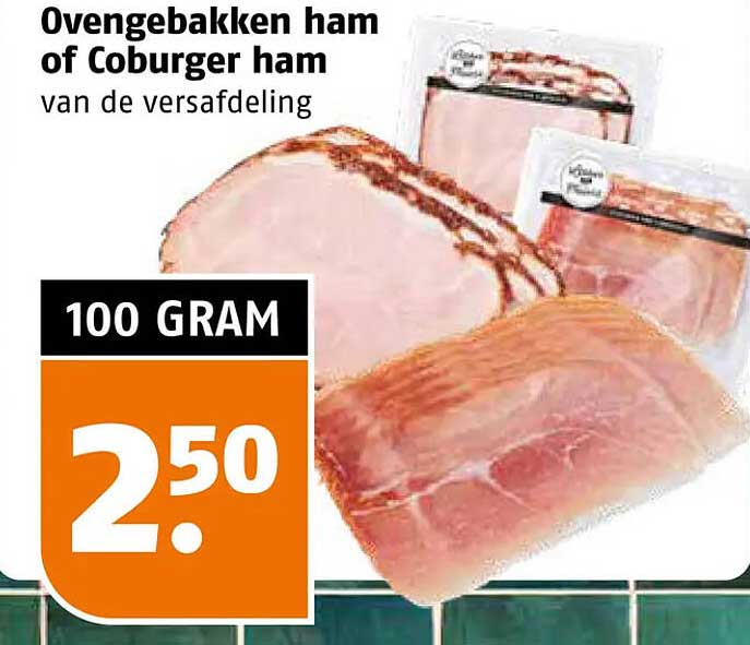 Ovengebakken ham of Coburger ham van de versafdeling