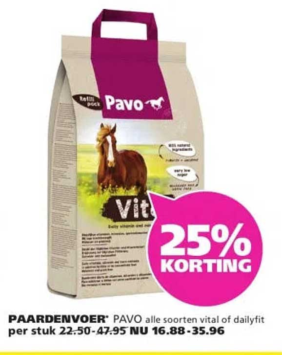 PAARDENVOER* PAVO alle soorten vital of dailyfit 25% KORTING