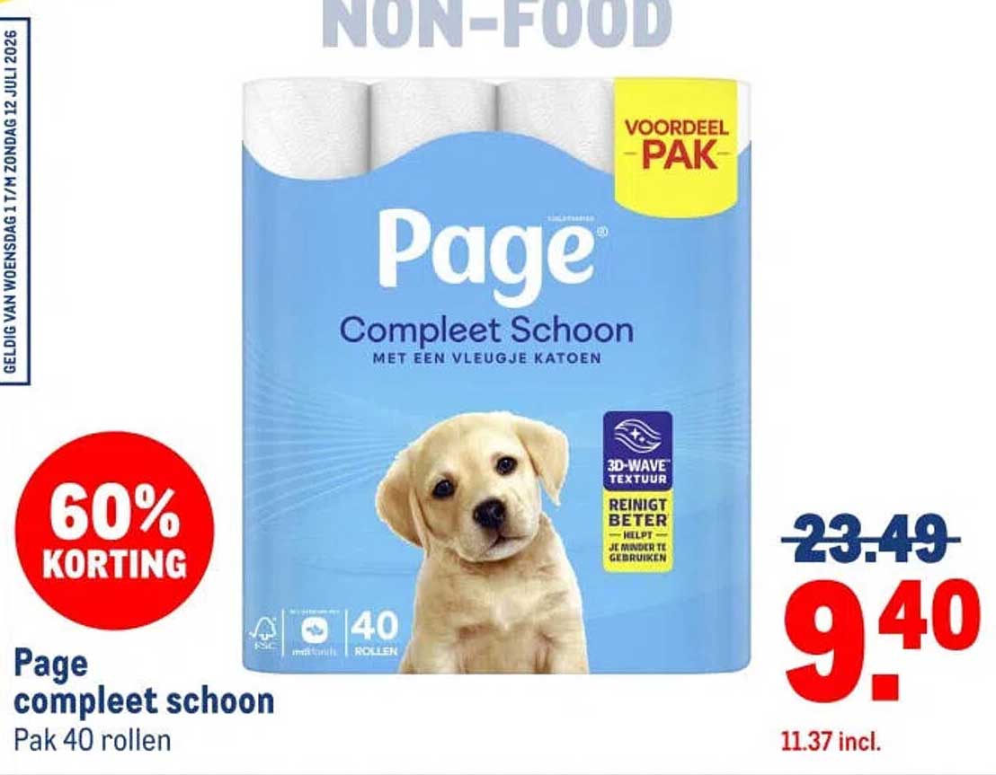 Page compleet schoon Pak 40 rollen