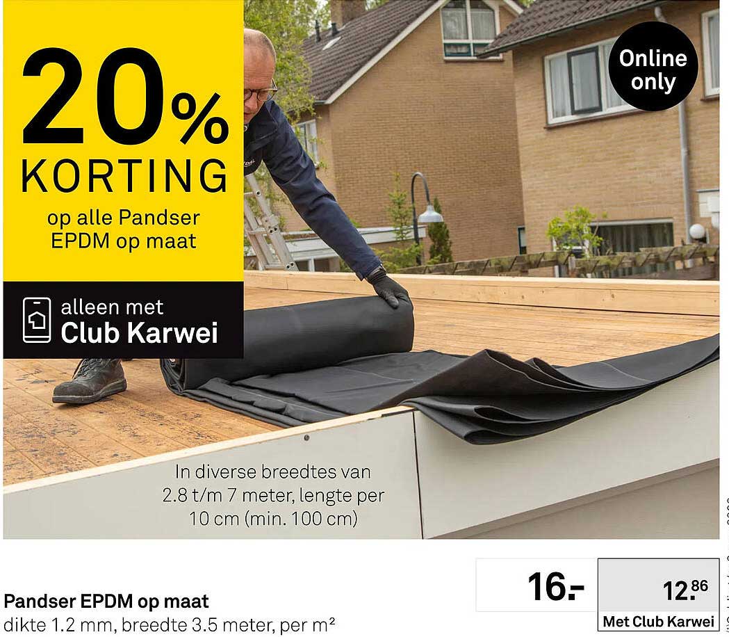 Pandser EPDM op maat 20% KORTING