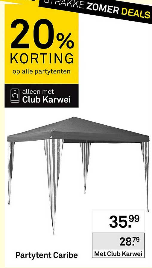 Partytent Caribe 20% korting op alle partytenten alleen met Club Karwei