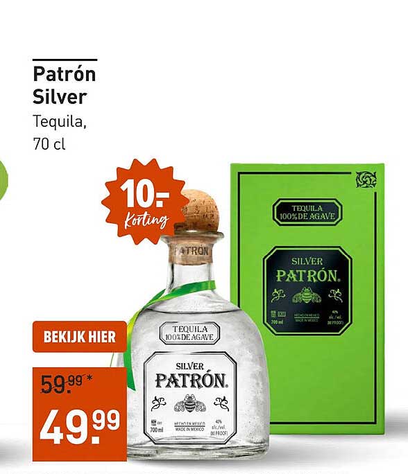 Patrón Silver Tequila, 70 cl