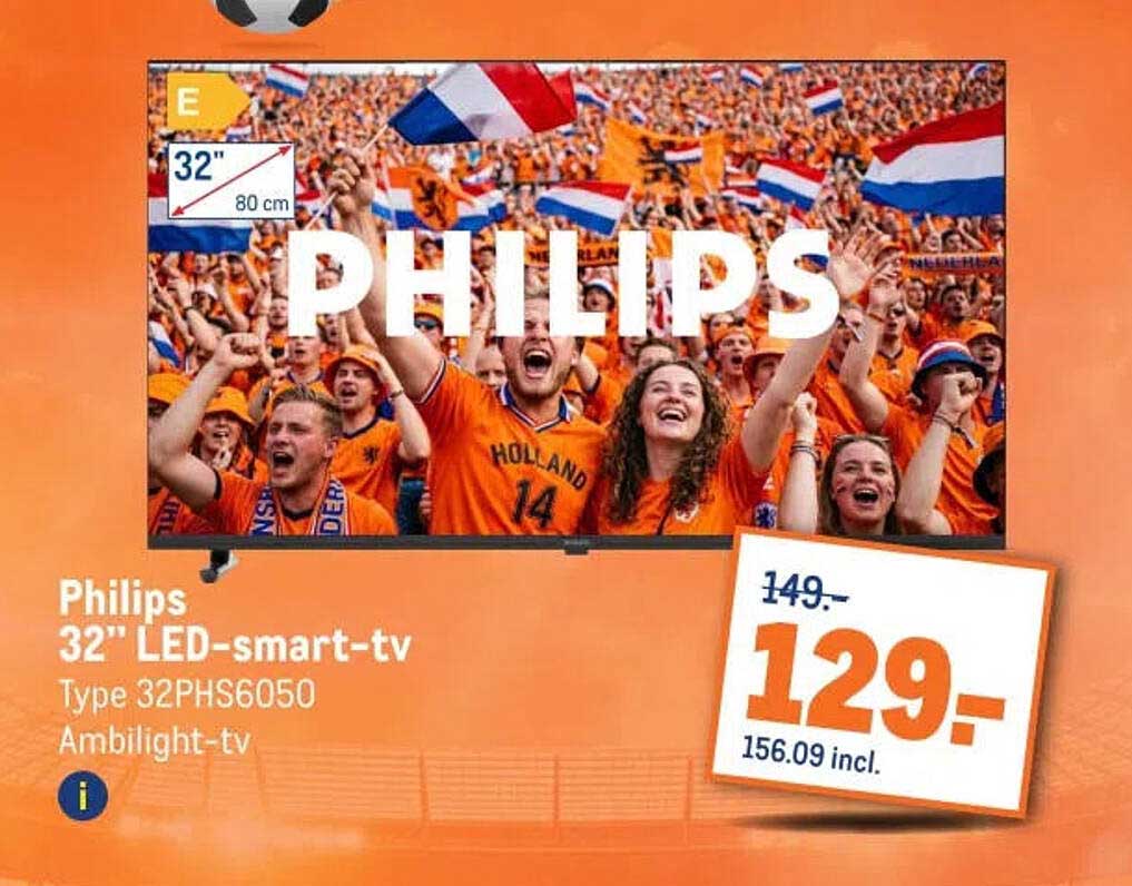 Philips 32" LED-smart-tv Type 32PHS6050 Ambilight-tv