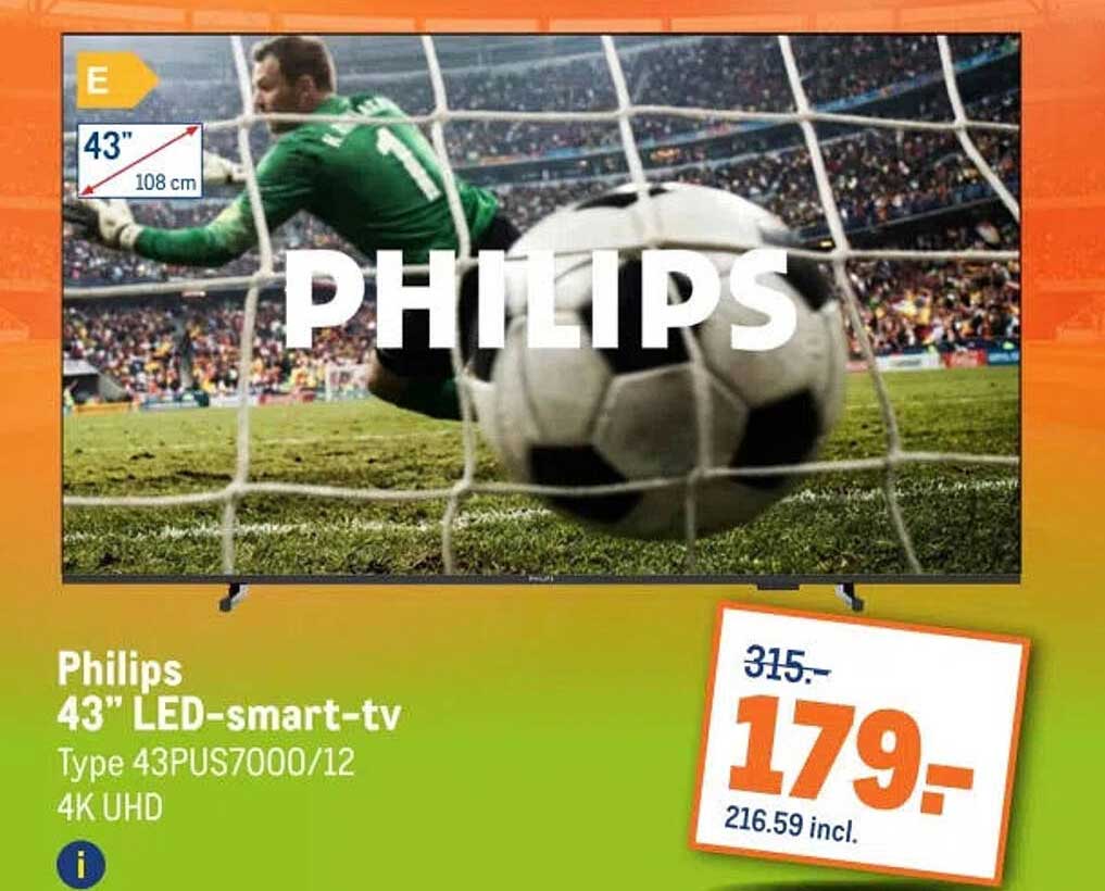Philips 43" LED-smart-tv Type 43PUS7000/12 4K UHD