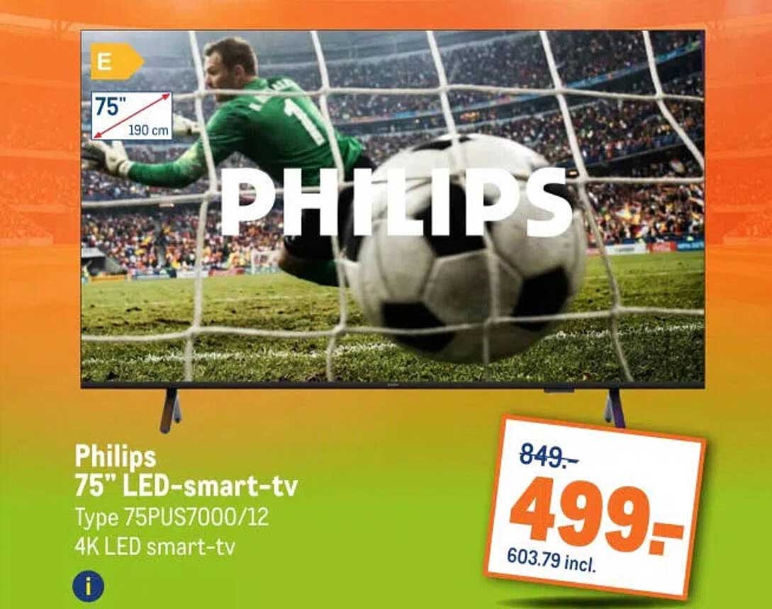 Philips 75" LED-smart-tv Type 75PUS7000/12 4K LED smart-tv