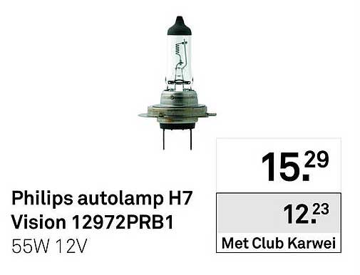 Philips autolamp H7 Vision 12972PRB1 55W 12V