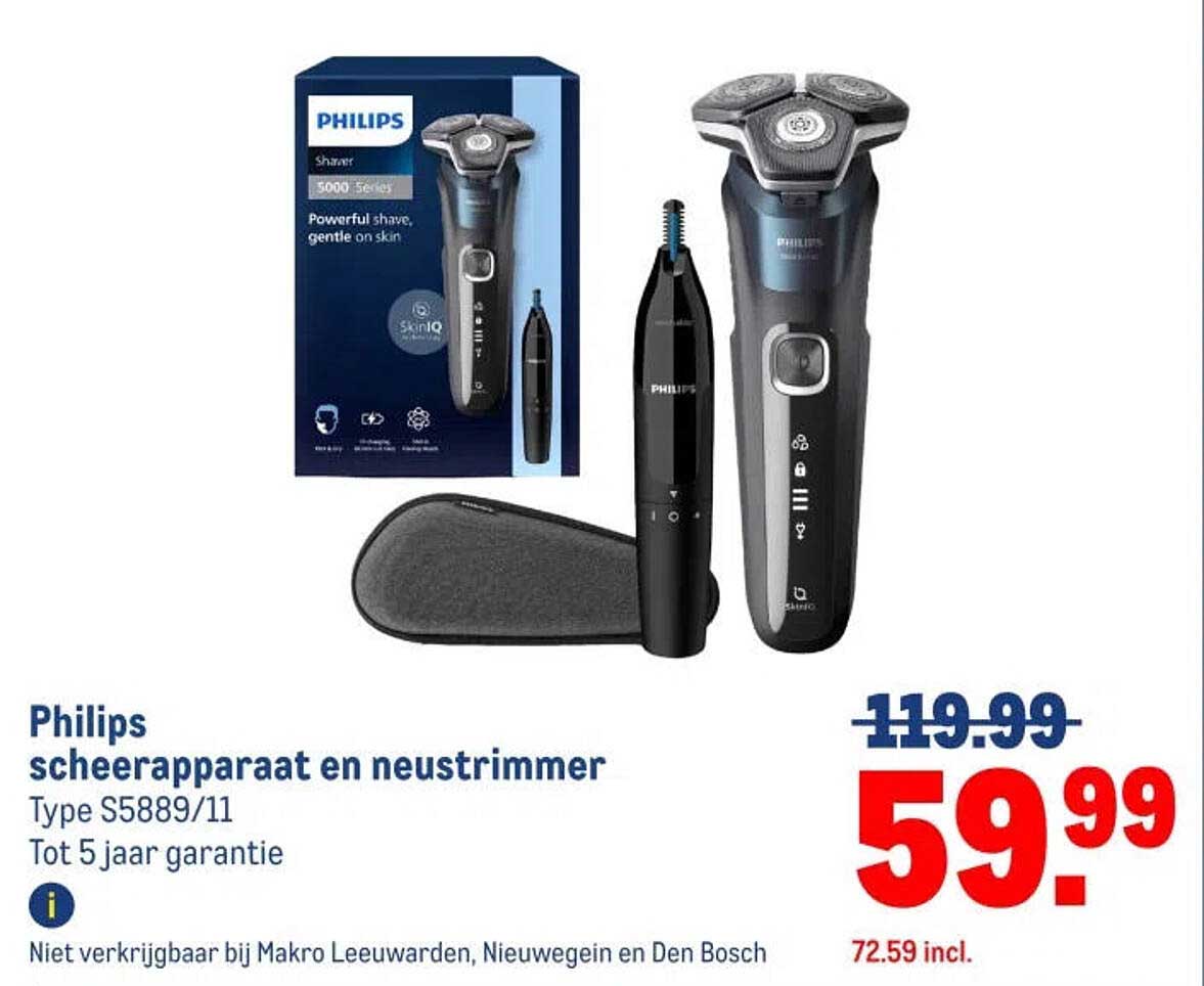 Philips scheerapparaat en neustrimmer Type S5889/11 Tot 5 jaar garantie