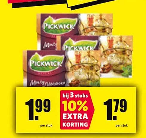 Pickwick 10% EXTRA KORTING bij 3 stuks