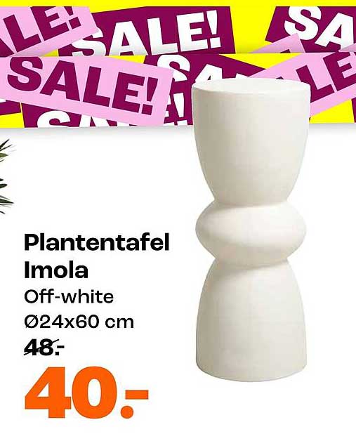 Plantentafel Imola Off-white Ø24x60 cm