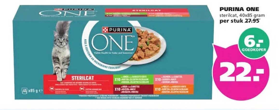 PURINA ONE sterilcat, 40x85 gram per stuk 27.95