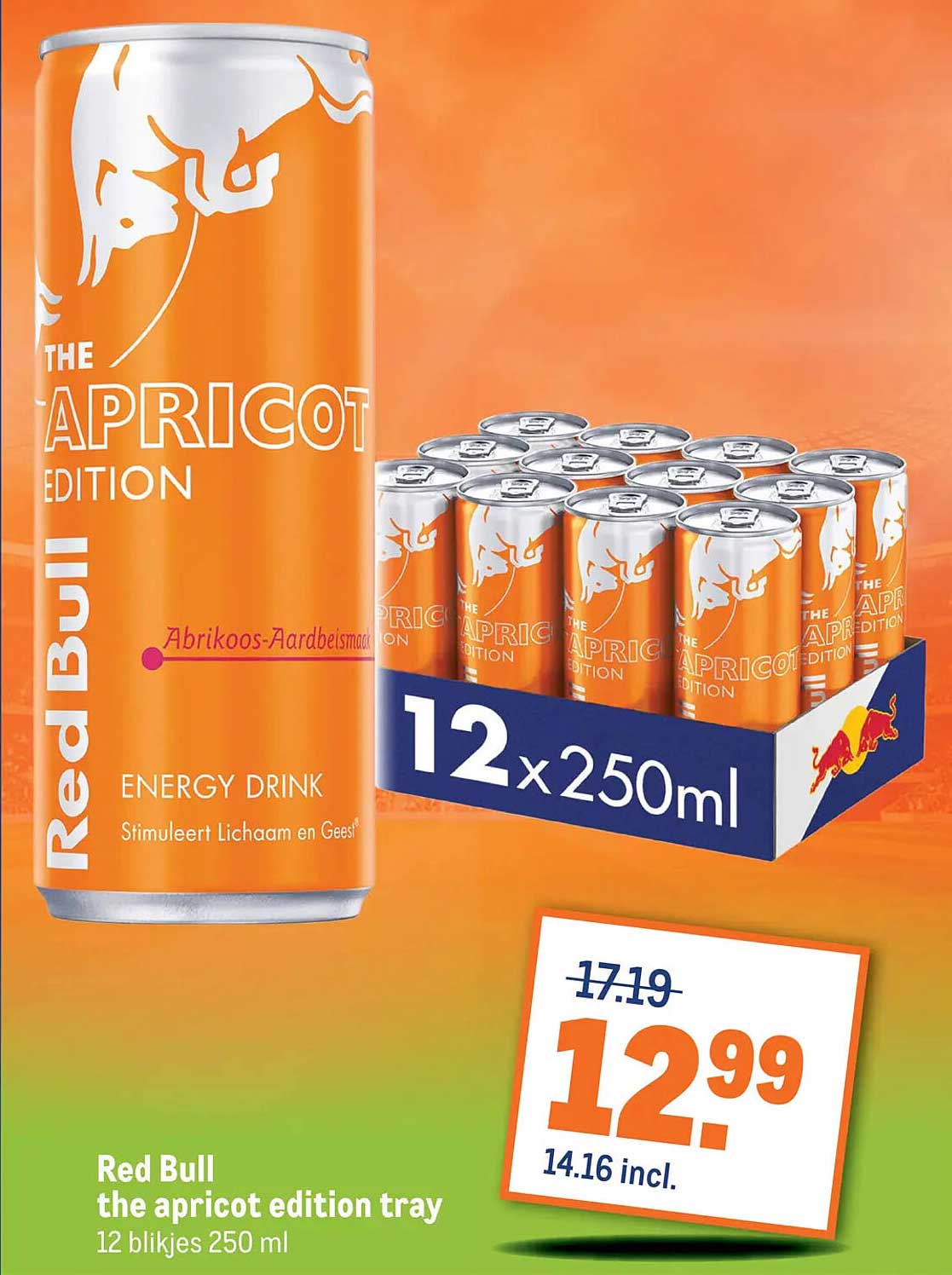 Red Bull the apricot edition tray 12 blikjes 250 ml