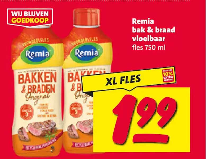 Remia bak & braad vloeibaar fles 750 ml XL FLES