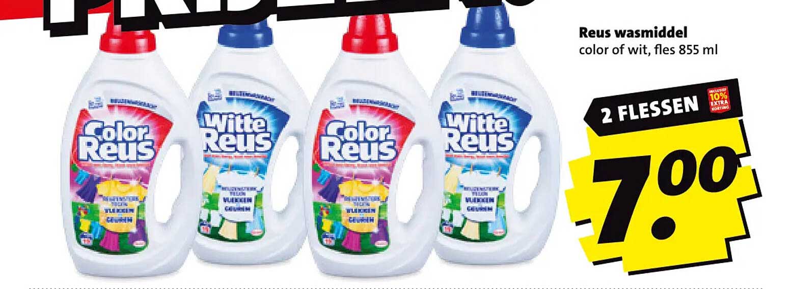 Reus wasmiddel color of wit, fles 855 ml 2 flessen