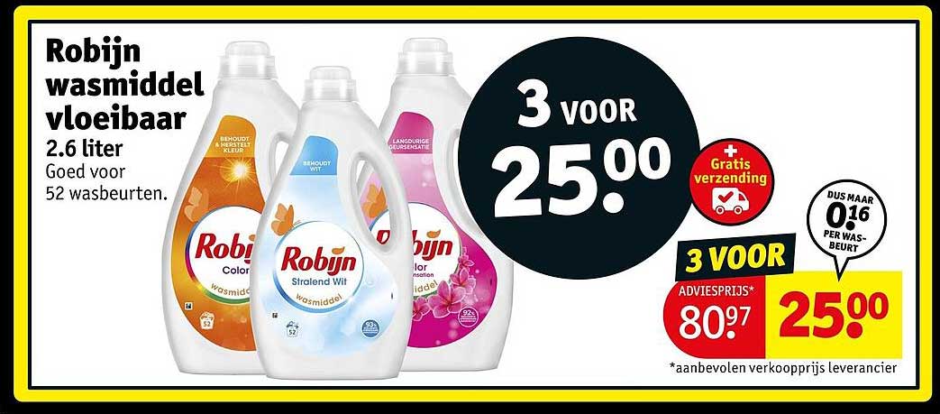 Robijn wasmiddel vloeibaar 2.6 liter