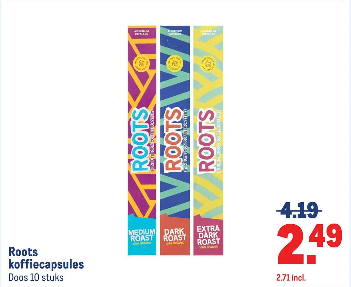 Roots koffiecapsules Doos 10 stuks