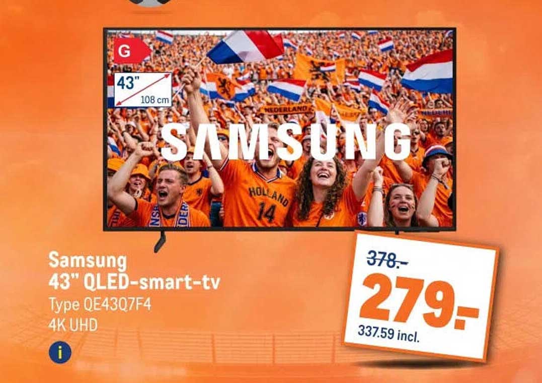 Samsung 43" QLED-smart-tv Type QE43Q7F4 4K UHD
