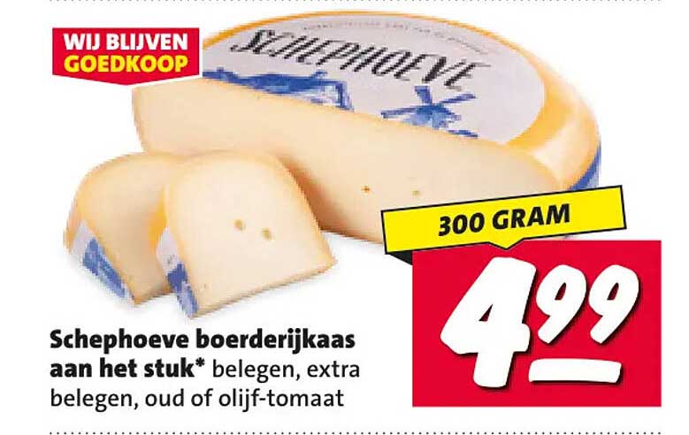 Schephoeve boerderijkaas aan het stuk* belegen, extra belegen, oud of olijf-tomaat