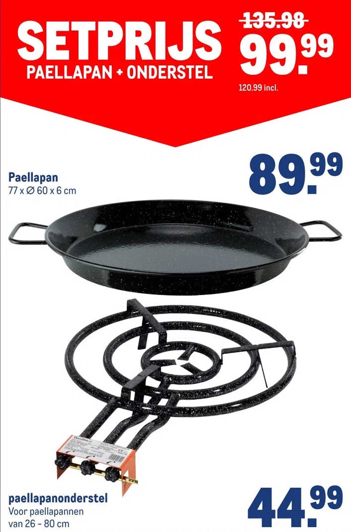 SETPRIJS PAELLAPAN + ONDERSTEL