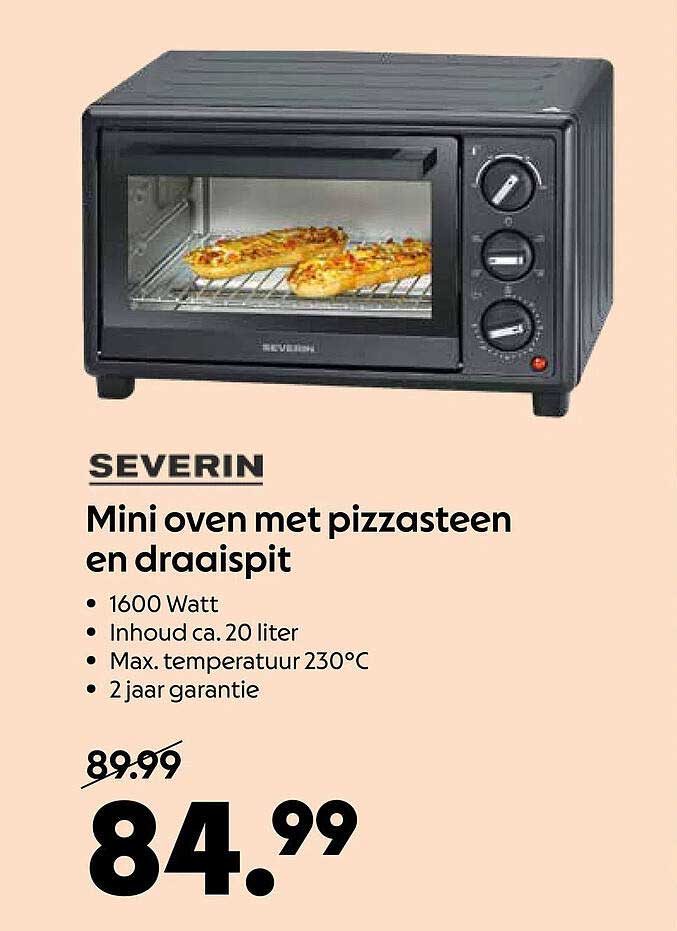 SEVERIN Mini oven met pizzasteen en draaispit