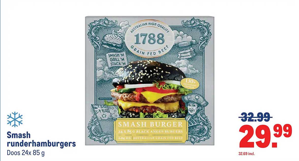 Smash runderhamburgers Doos 24x 85 g