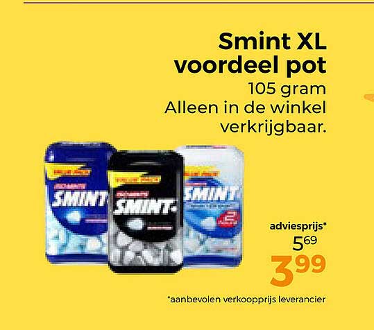 Smint XL voordeel pot 105 gram Alleen in de winkel verkrijgbaar.