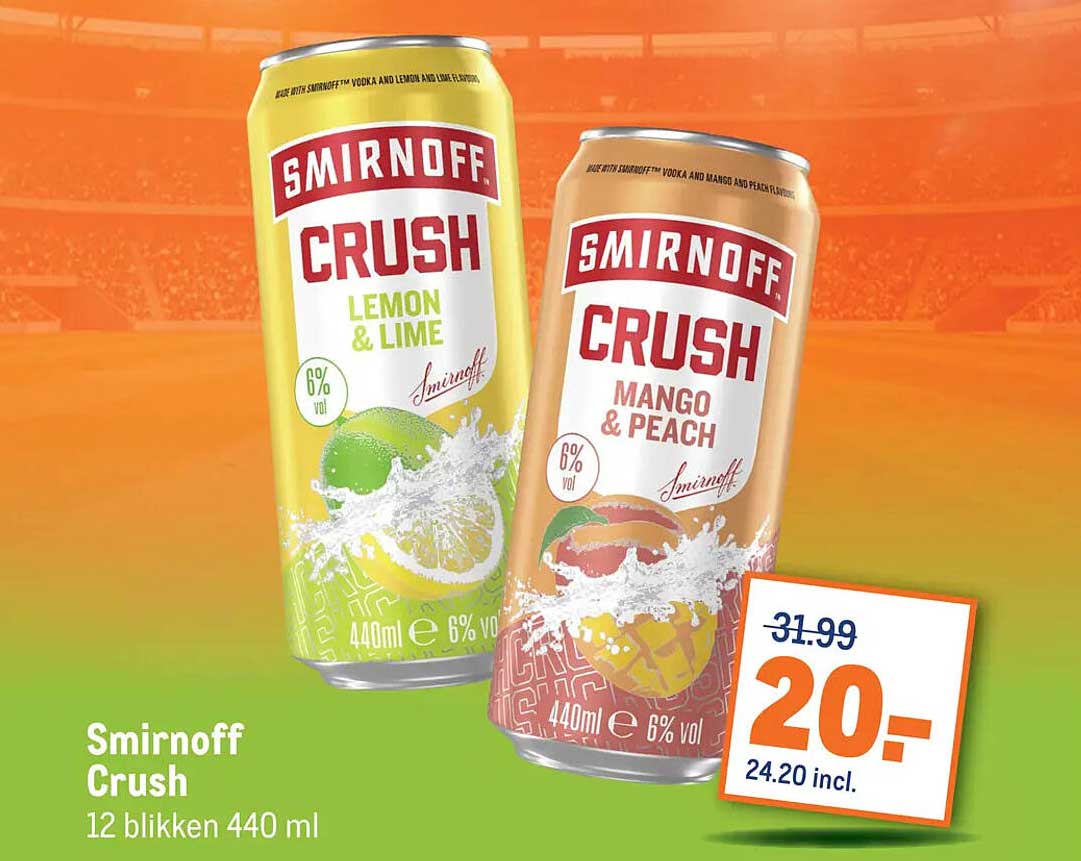 Smirnoff Crush 12 blikken 440 ml
