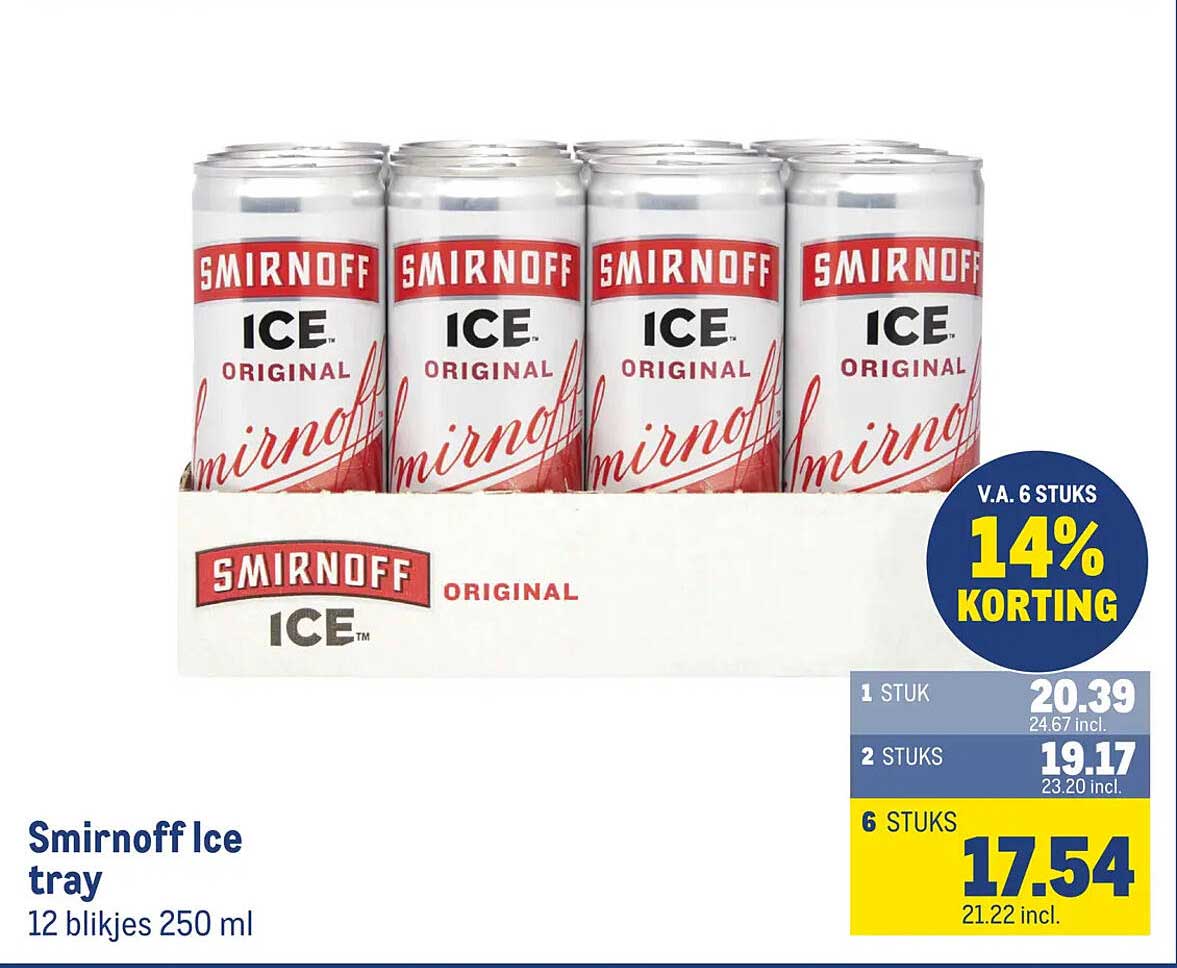 Smirnoff Ice tray 12 blikjes 250 ml