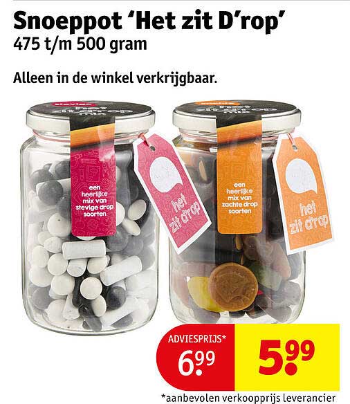 Snoeppot ‘Het zit D’rop’ 475 t/m 500 gram