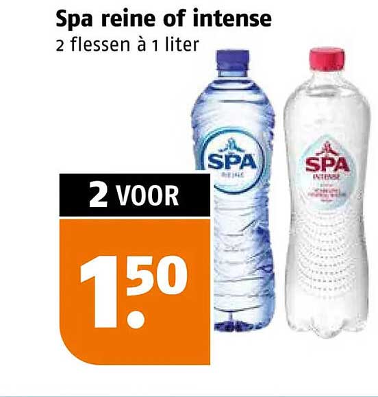 Spa reine of intense 2 flessen à 1 liter