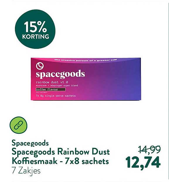 Spacegoods Spacegoods Rainbow Dust Koffiesmaak - 7 x8 sachets 15% KORTING