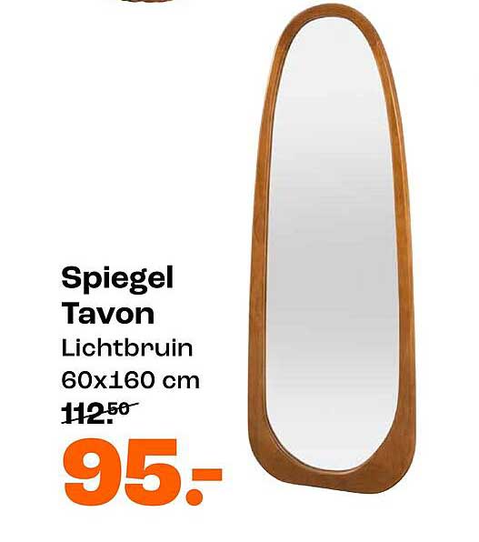 Spiegel Tavon Lichtbruin 60x160 cm