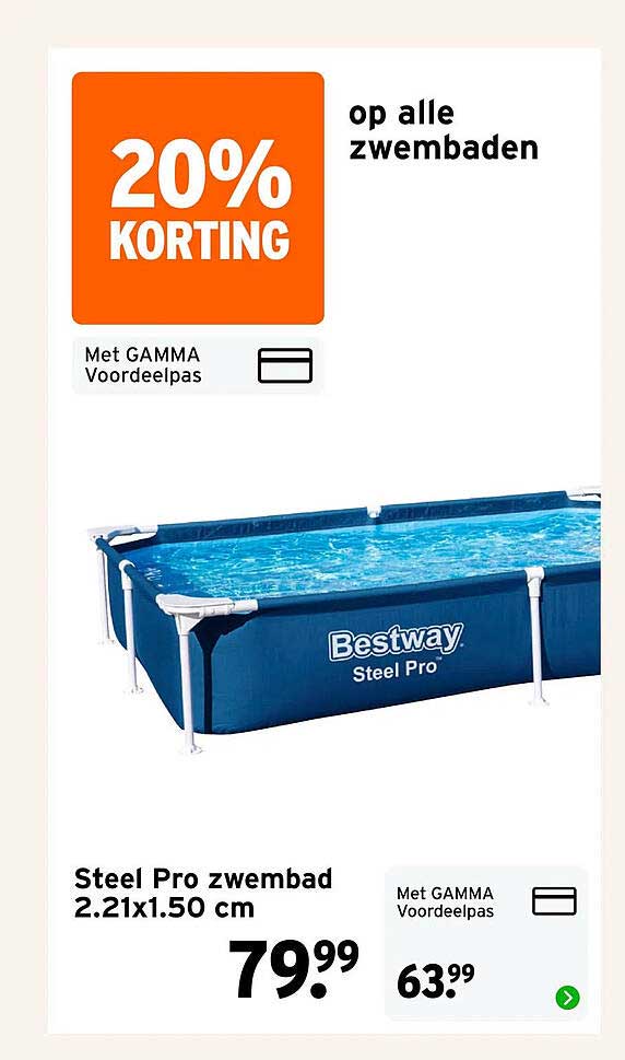 Steel Pro zwembad 2.21x1.50 cm 20% korting op alle zwembaden