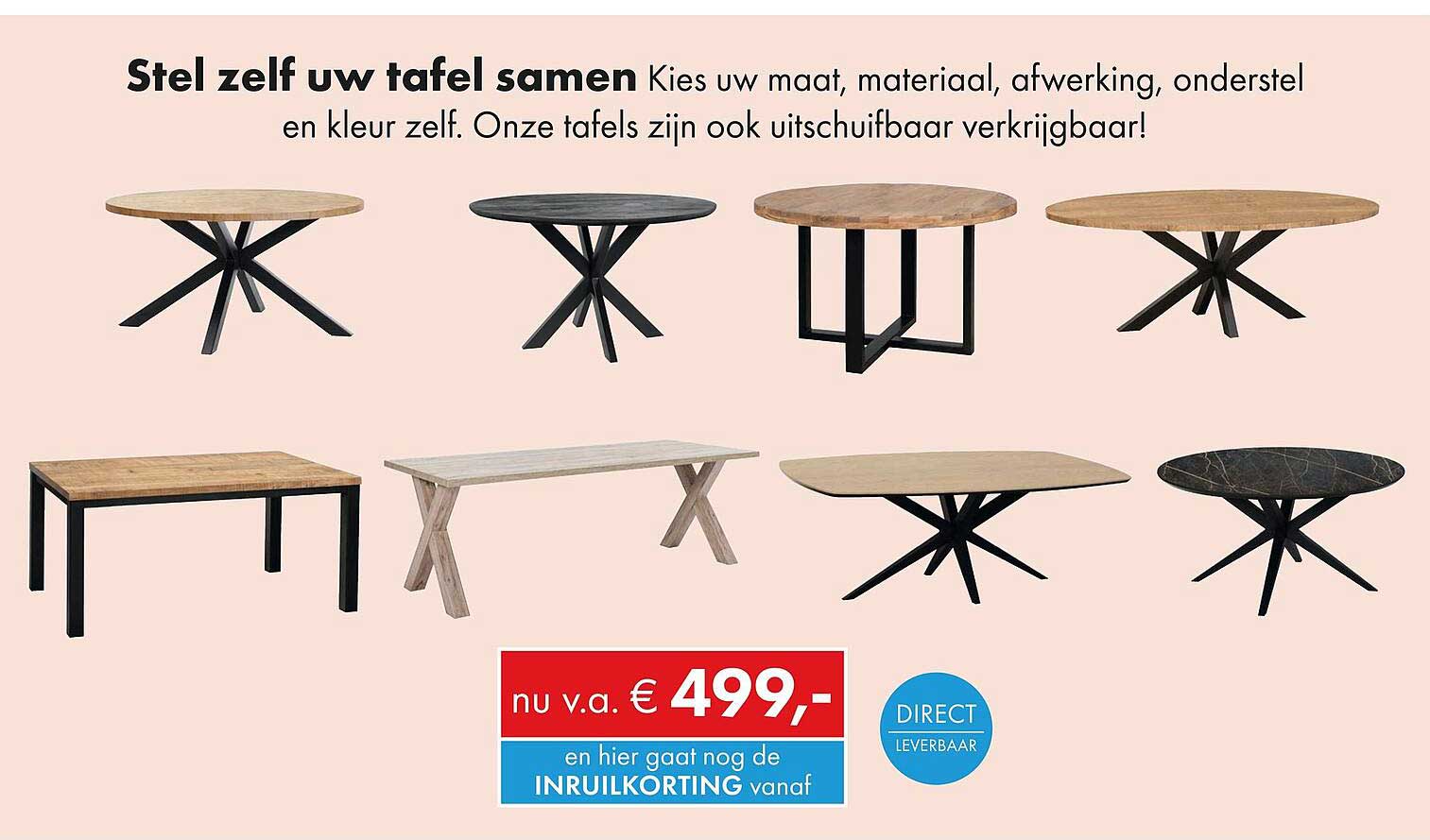 Stel zelf uw tafel samen