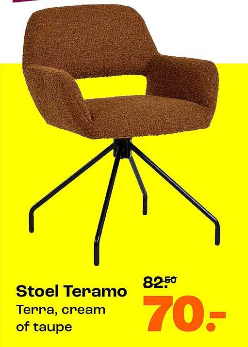 Stoel Teramo Tenna, cream of taupe